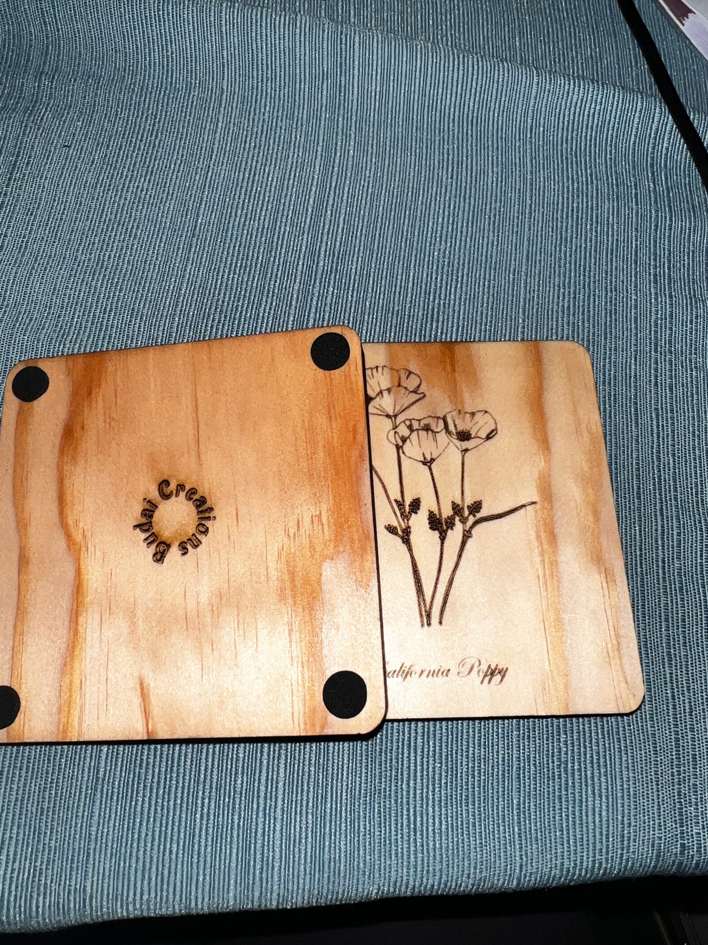 4” Pine Wood Coasters – 2 Pack - Natural or Walnut Finish | Handmade Wooden Drink Coasters