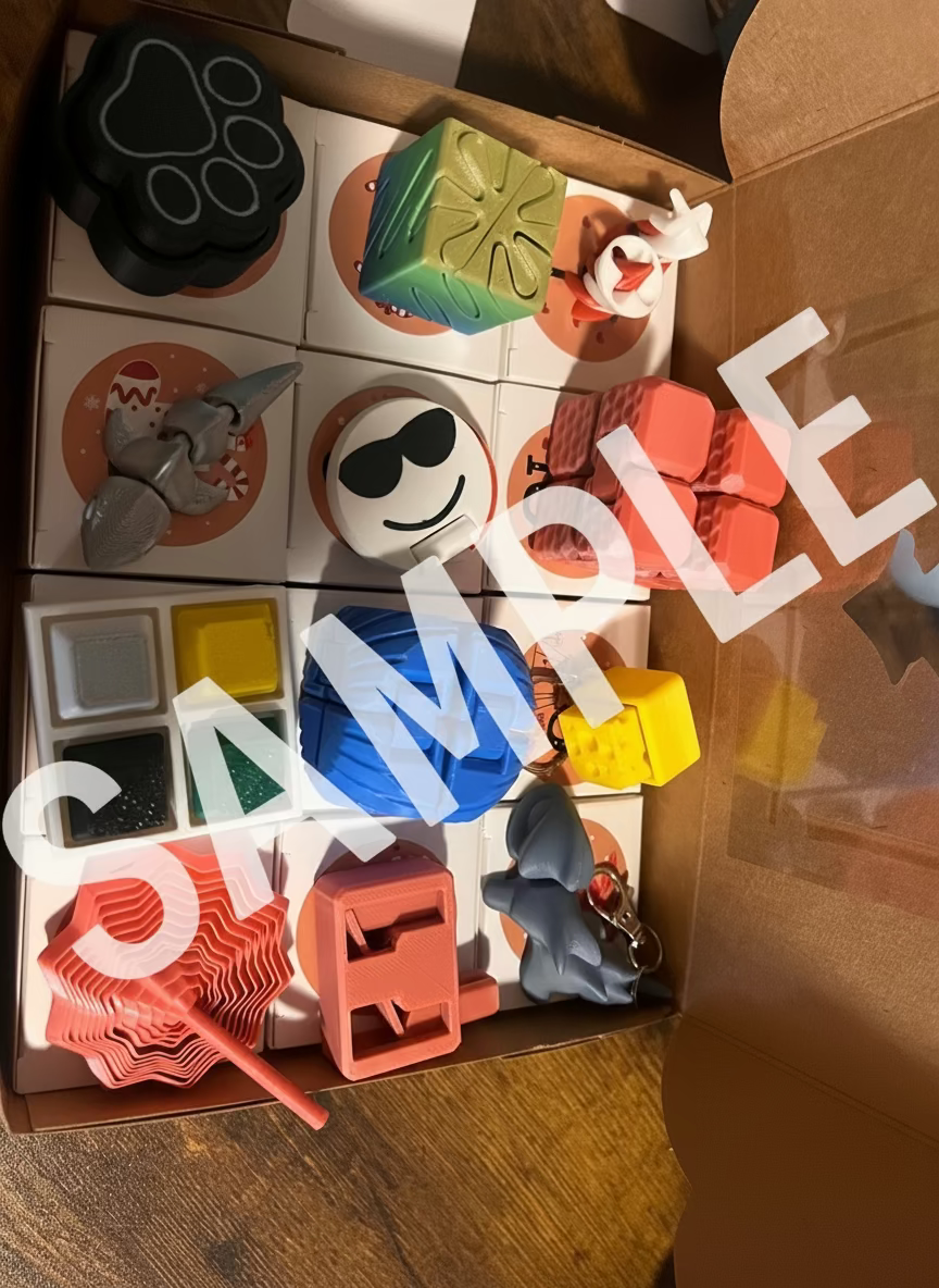 ๐ 12-Day Fidget Advent Calendar โ Clickers, Flexis & Keychains/Bag Charms