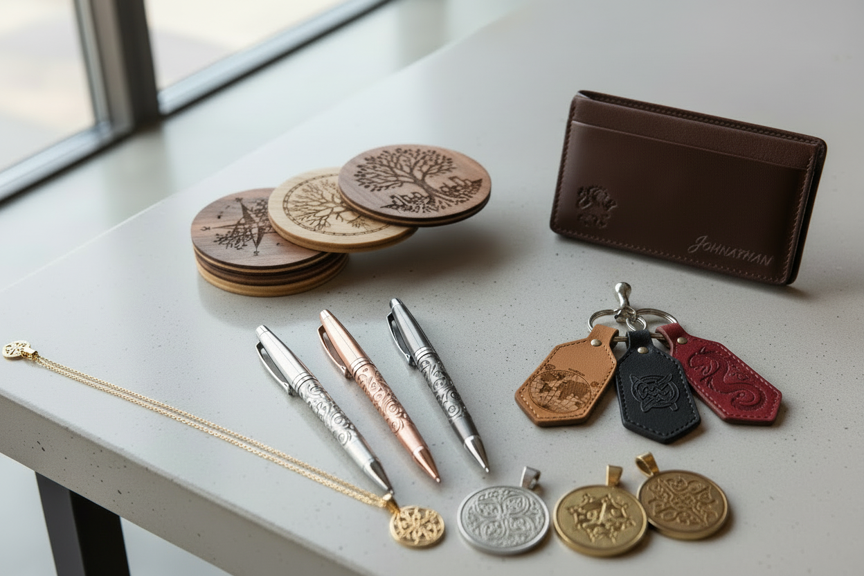 Laser Engraved Gifts - Jewelry, Keychains, Coasters and more!!!