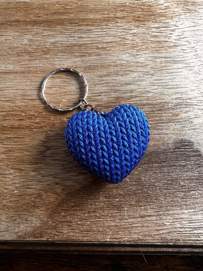 Knitted Heart Keychain