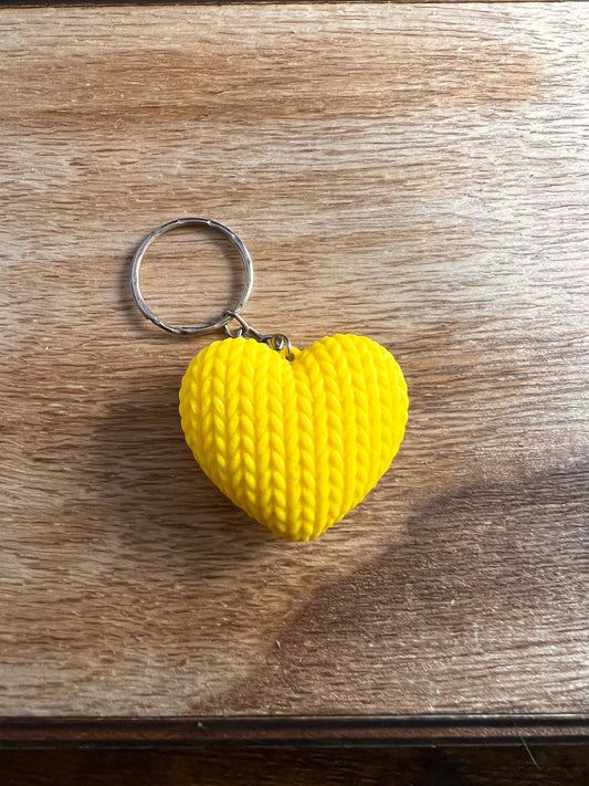 Knitted Heart Keychain