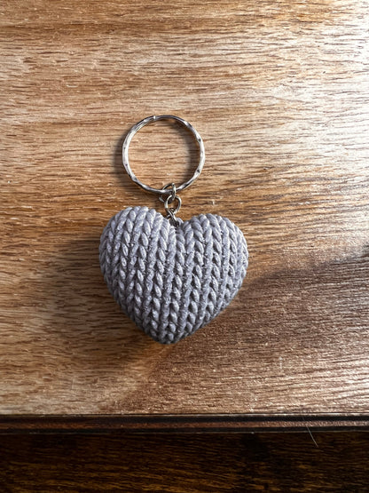 Knitted Heart Keychain