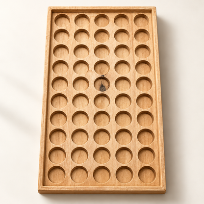 Solid Alder Wood Display Tray for 50 Gem Jars | 8.5″ × 15″