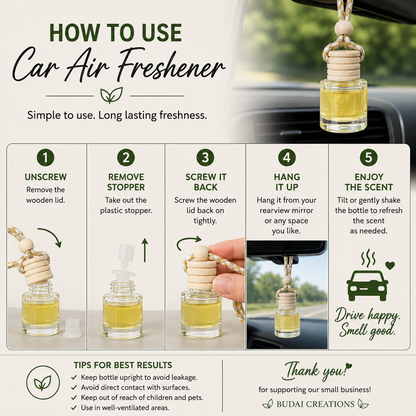 Handcrafted Hanging Air Freshener | Essential Oil Home & Car Diffuser