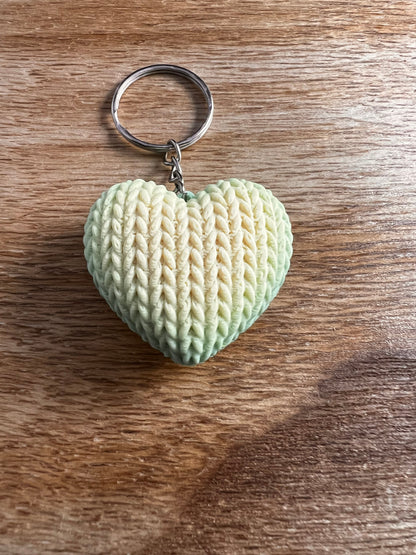 Knitted Heart Keychain