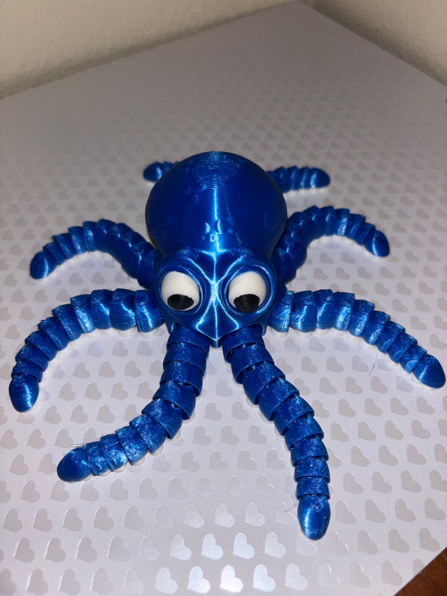 🐙 Blue & White Articulated Octopus Fidget