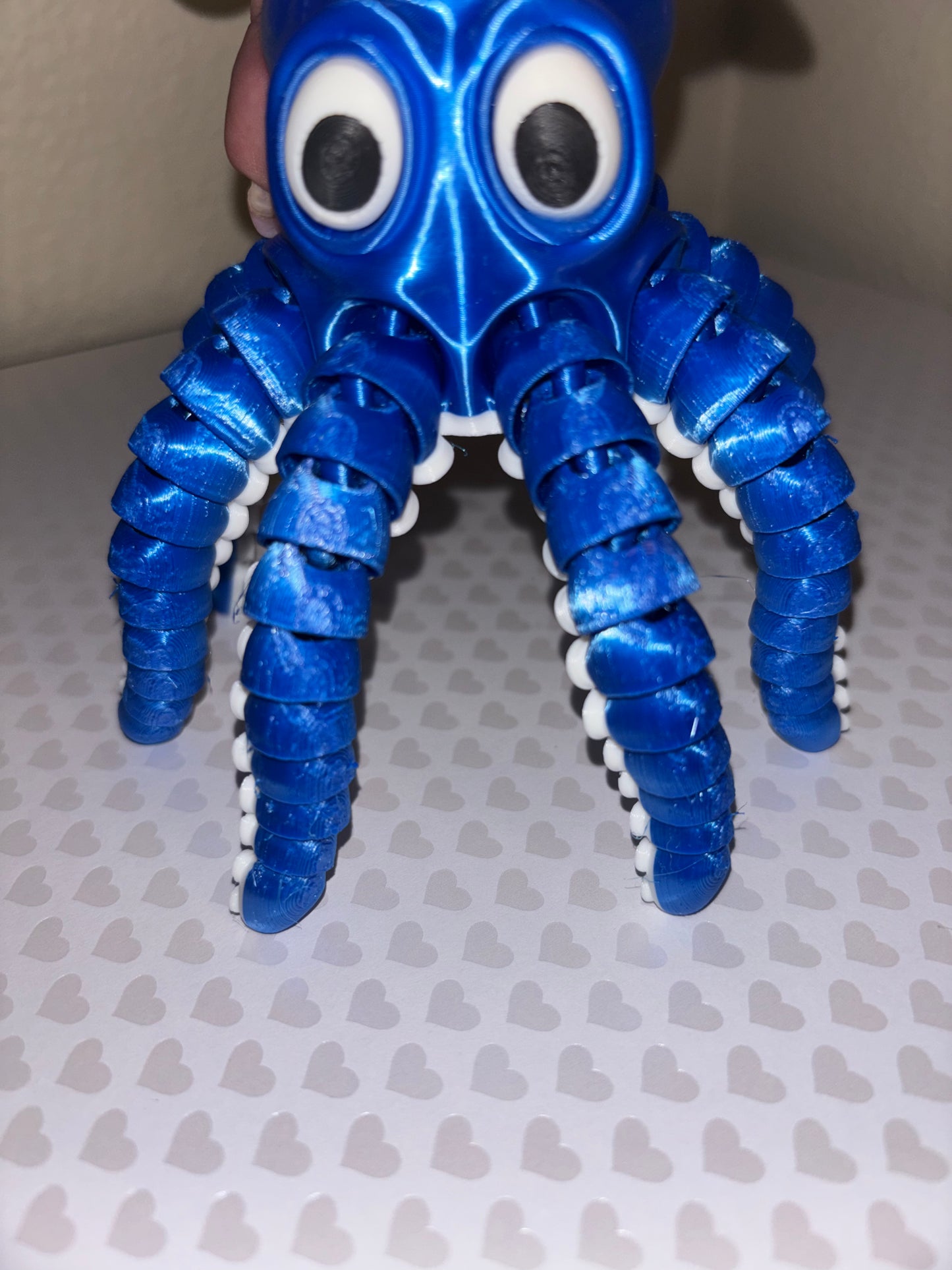 🐙 Blue & White Articulated Octopus Fidget