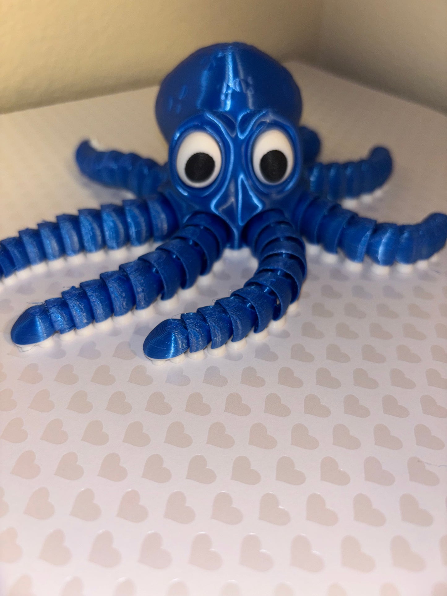 🐙 Blue & White Articulated Octopus Fidget