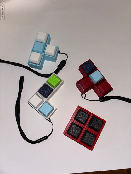 4-Key Fidget Clicker Set – Multi-Style Sensory