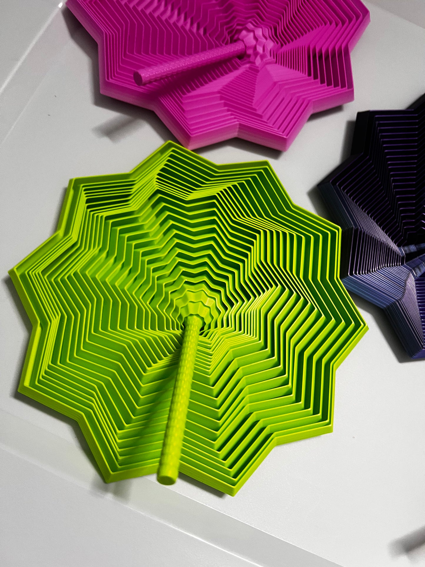 Star Fidget Spinner with Handle – 3D Printed Sensory Desk Toy – Geometric Stress Relief Toy – Custom Colors or Mystery Pick