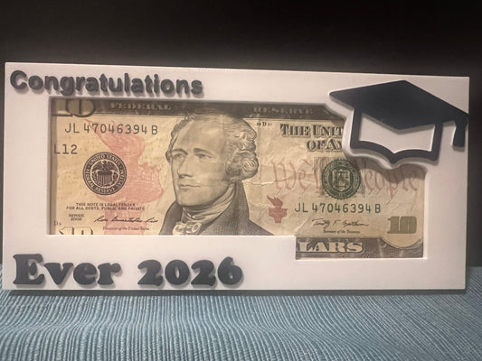 Personalized Graduation Cash Holder – 3D Printed Money Gift – Custom Name & Year – Graduation Gift Keepsake