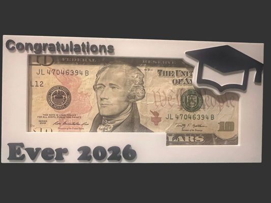 Personalized Graduation Cash Holder – 3D Printed Money Gift – Custom Name & Year – Graduation Gift Keepsake