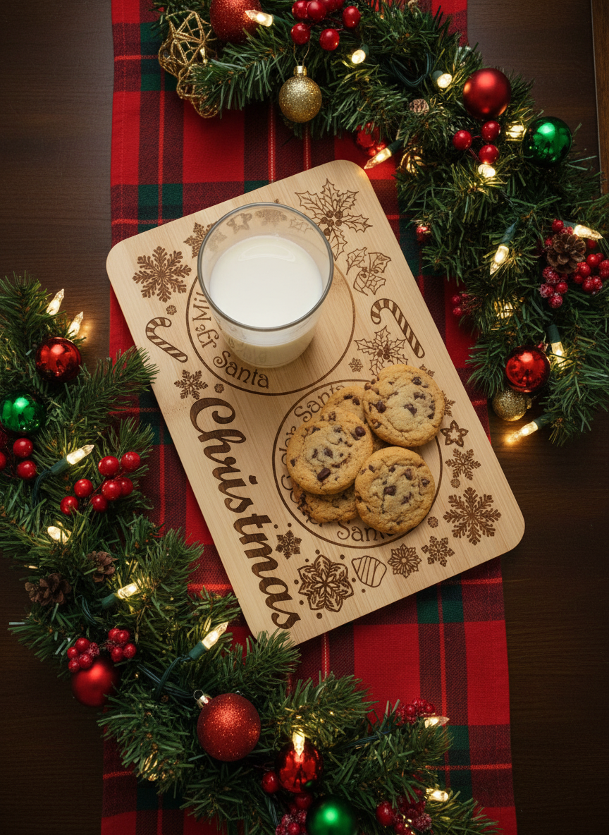 🎅 Santa Cookie & Milk Board – Christmas Eve Treat Tray