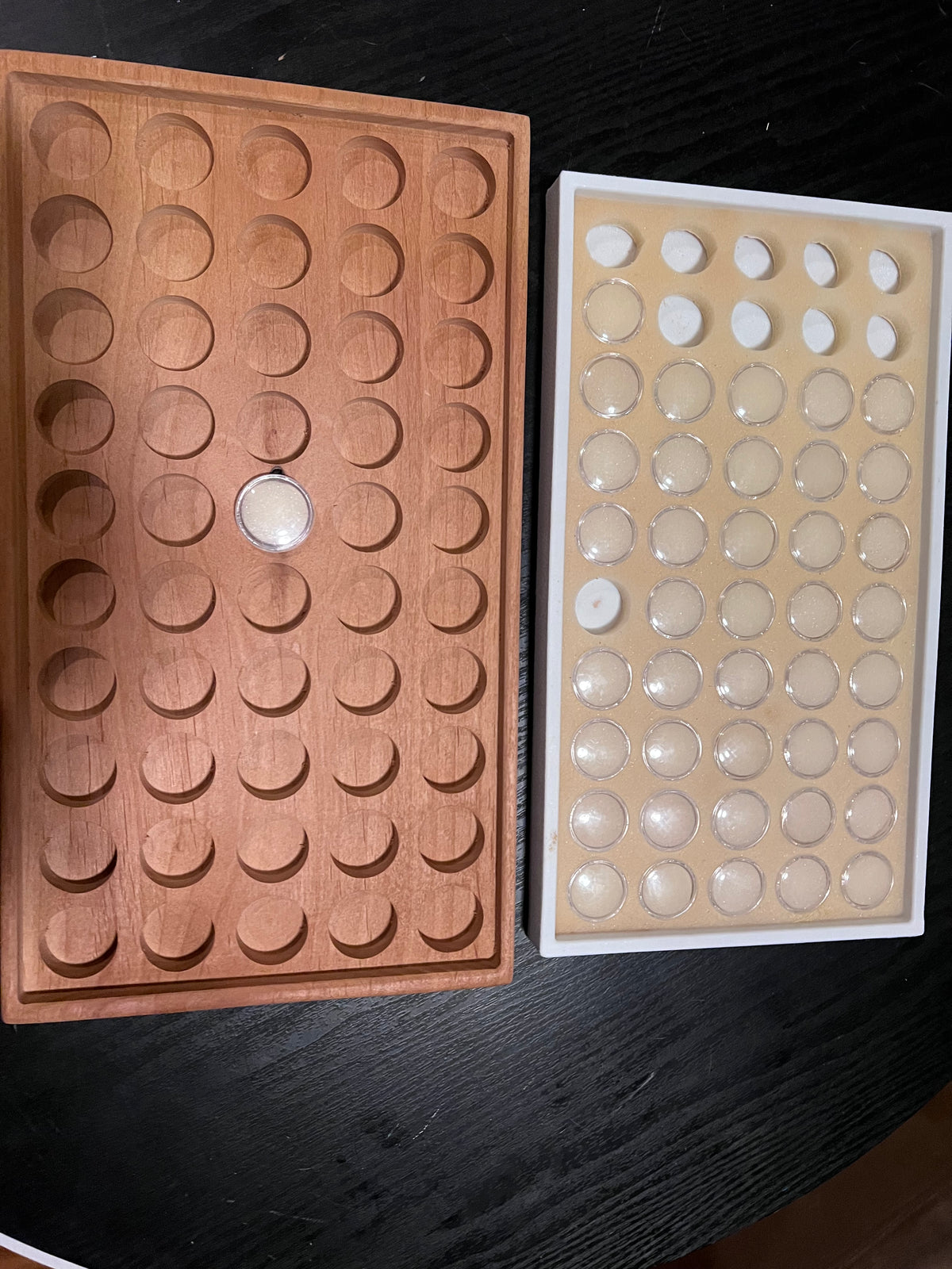 Solid Alder Wood Display Tray for 50 Gem Jars | 8.5″ × 15″