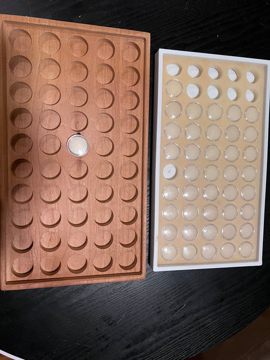Solid Alder Wood Display Tray for 50 Gem Jars | 8.5″ × 15″