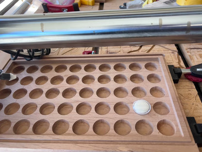 Solid Alder Wood Display Tray for 50 Gem Jars | 8.5″ × 15″