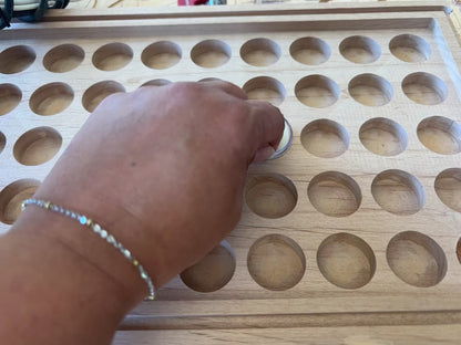 Solid Alder Wood Display Tray for 50 Gem Jars | 8.5″ × 15″