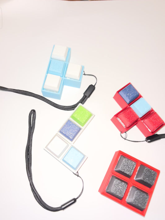 4-Key Fidget Clicker Set – Multi-Style Sensory