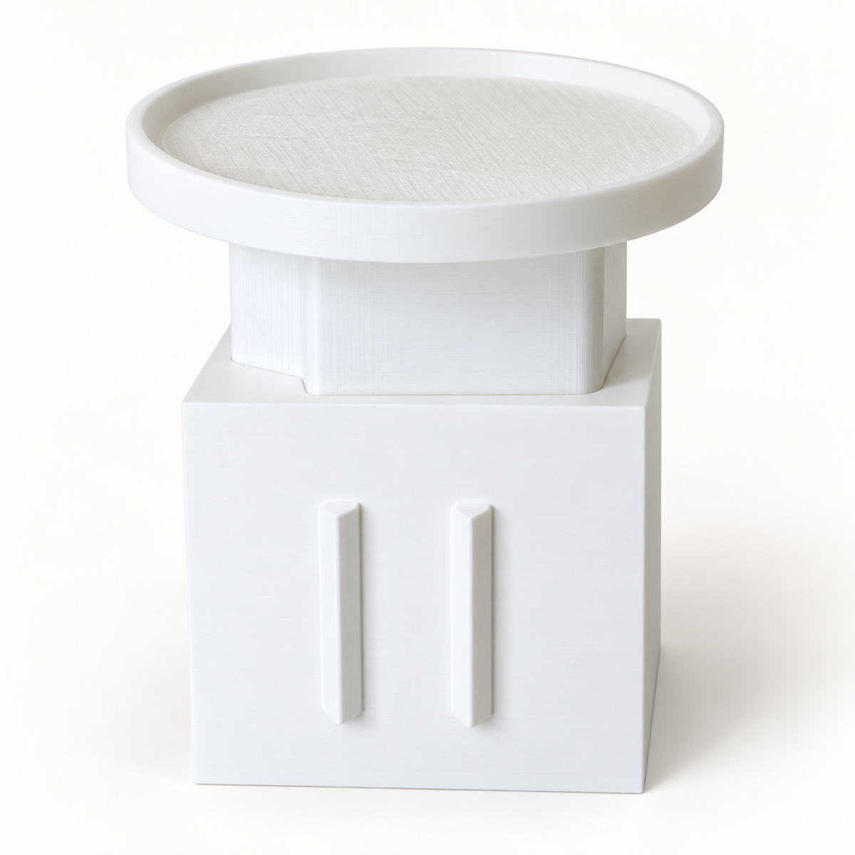 AI-enhanced illustration of the empty candle holder add-on fitted into the universal base. Base and candle holder are priced separately; cover not included.